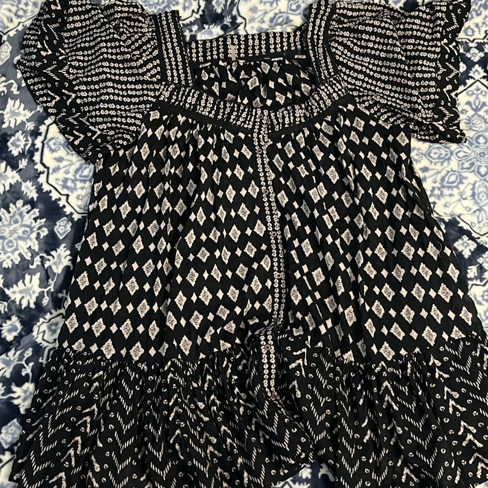 FREE PEOPLE BOHO FLOWY MINI TUNIC DRESS